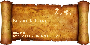 Krajnik Anna névjegykártya