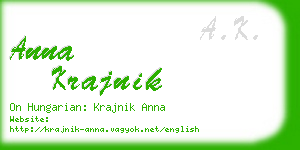 anna krajnik business card